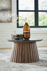 Warmstead Furniture - Ashley Furniture - Ceilby Accent Coffee Table - Accent Cocktail Table / Black/Brown - A4000601